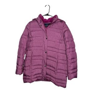 Lands End Plum Down Winter Puffer Coat Small